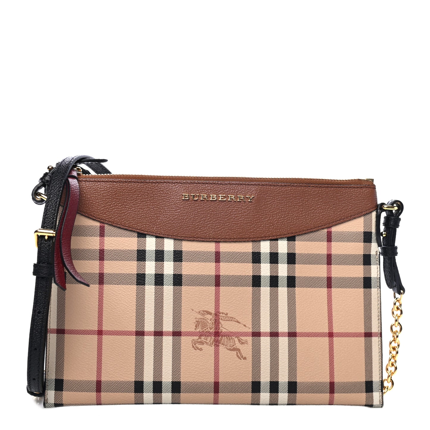 Haymarket Check Peyton Crossbody Clutch Bag Toffee