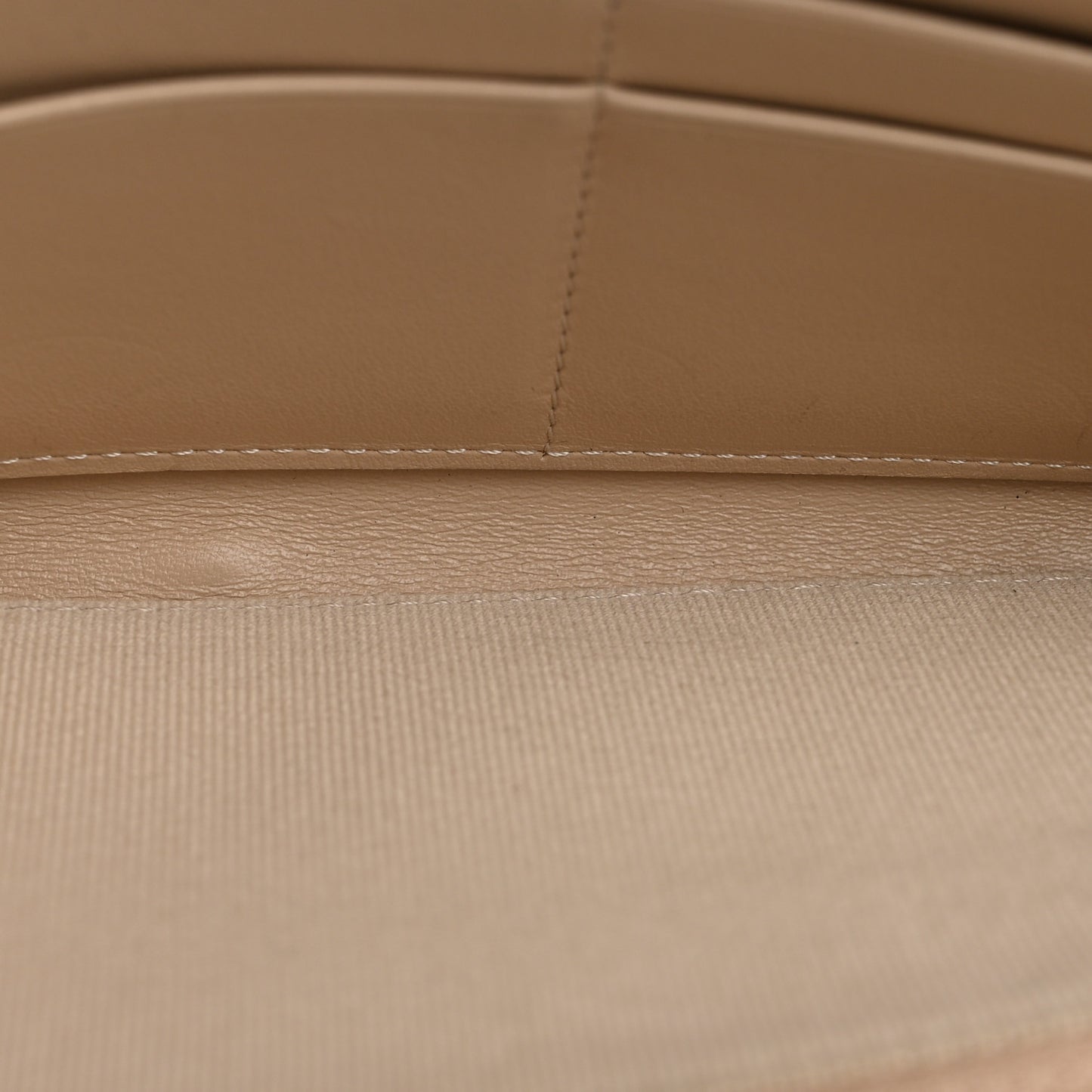 Shiny Goatskin Quilted 19 Long Zipped Around Wallet Beige
