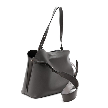 Prada Saffiano Cuir Calfskin Matinee Tote Fumo Black 3 of 11