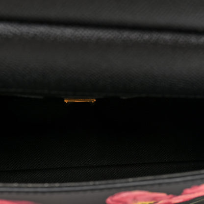 Dolce & Gabbana Dauphine Tulip Print Small Miss Sicily Satchel Black 5 of 9