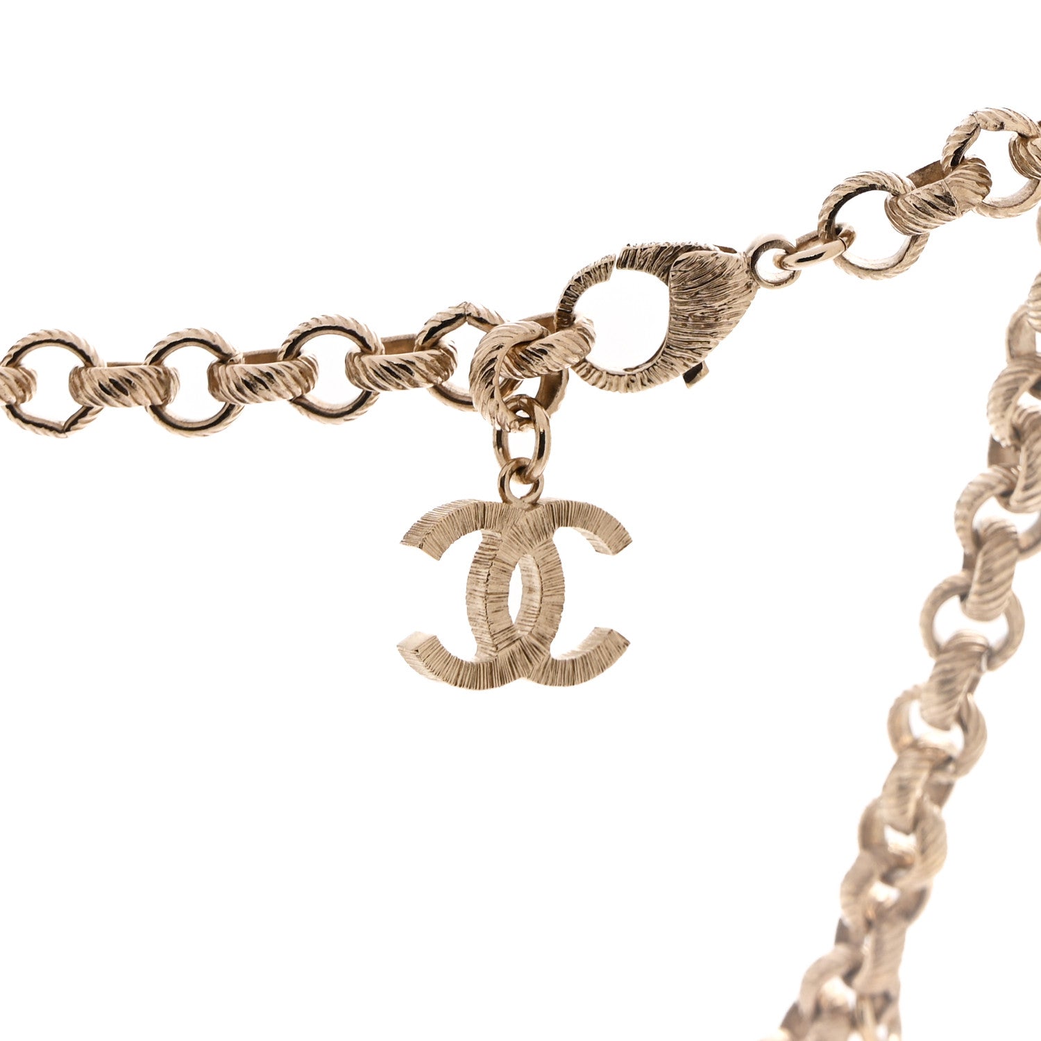 Chanel Crystal City of Lights Letter Chain Necklace Gold 5 of 6