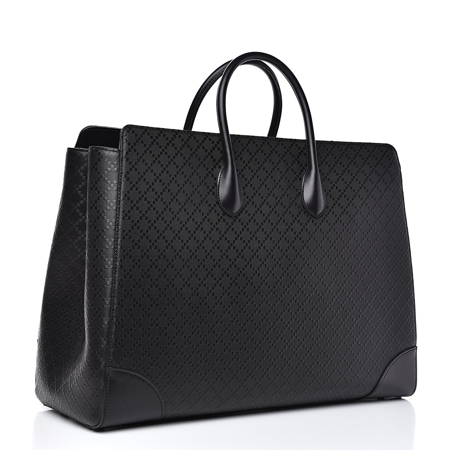 Gucci Calfskin Bright Diamante Large Top Handle Bag Black 2 of 10