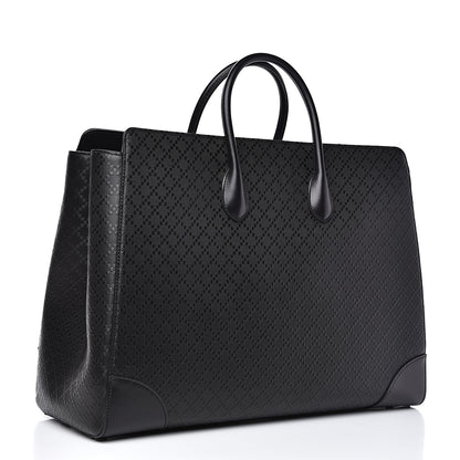 Gucci Calfskin Bright Diamante Large Top Handle Bag Black 2 of 10