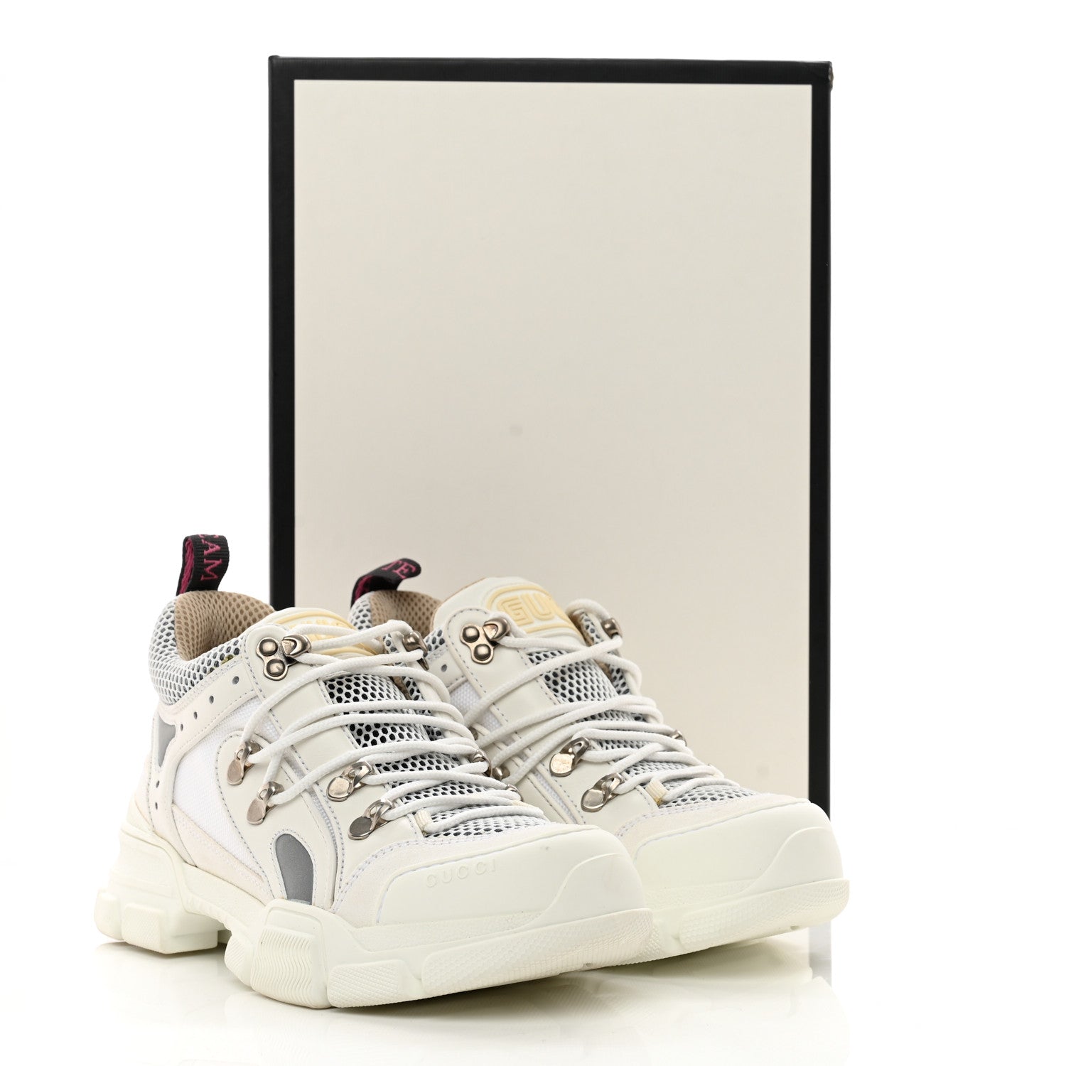 Gucci X SEGA Mesh Calfskin Suede Removable Crystals Womens Flashtrek Sneakers 38.5 Great White 14 of 14