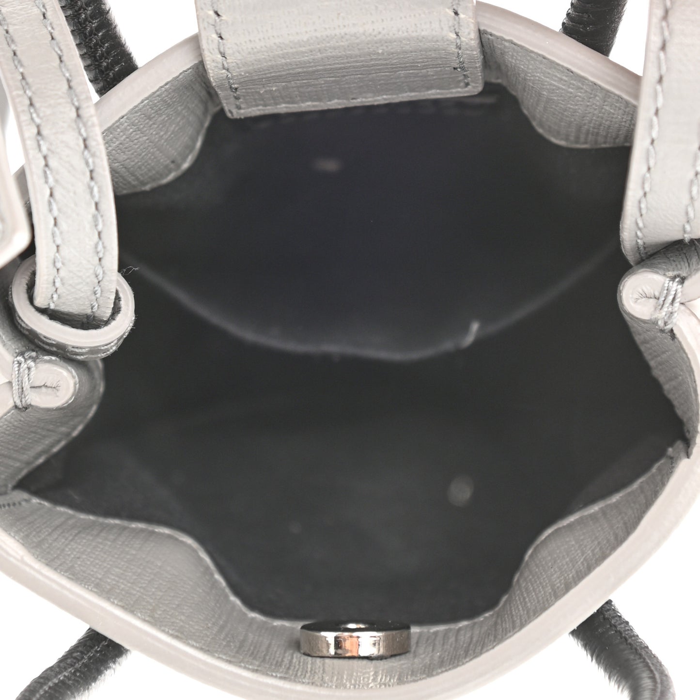 Squared Calfskin Logo Shopping Phone Holder Bag Balenciaga Grey
