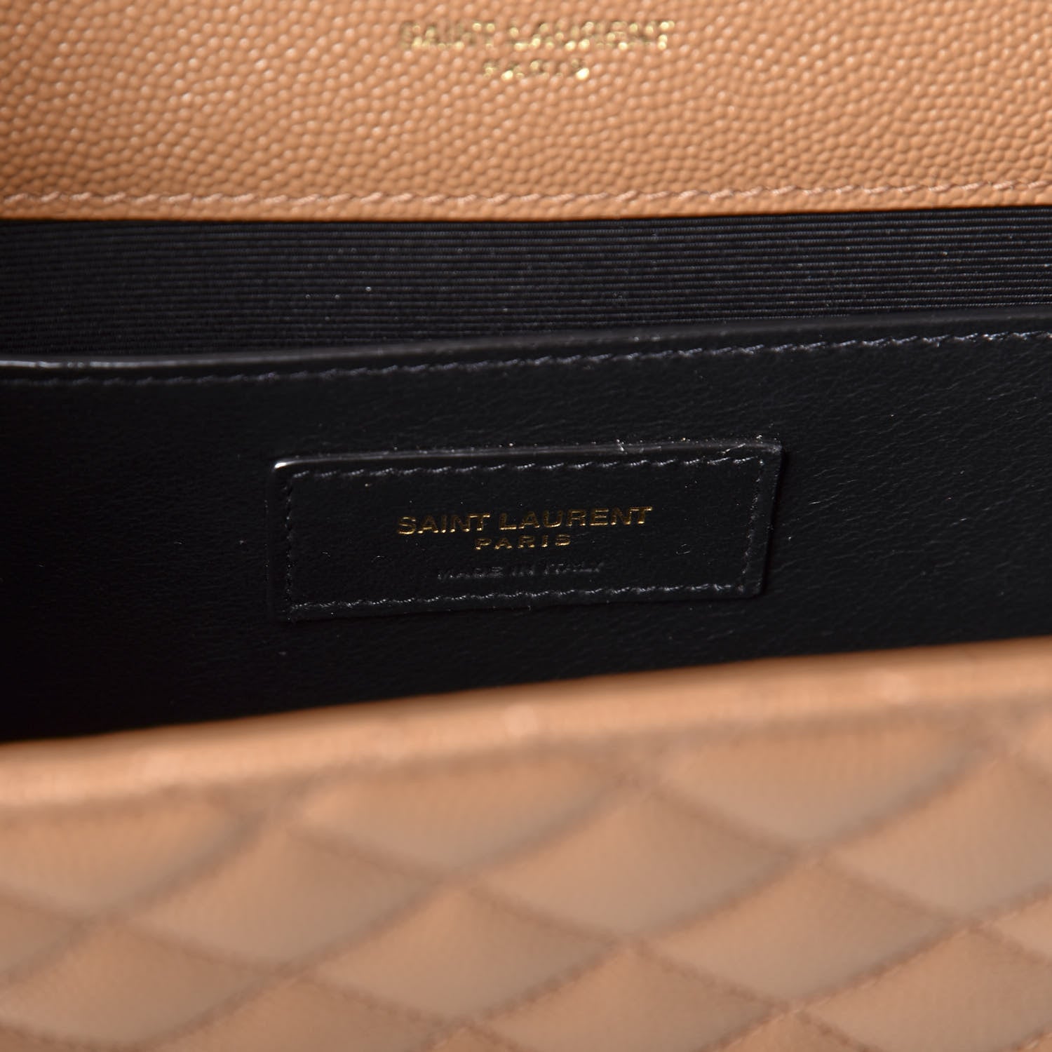 Saint Laurent Grain De Poudre Textured Mixed Matelasse Triquilt Medium Monogram Satchel Dune 7 of 9