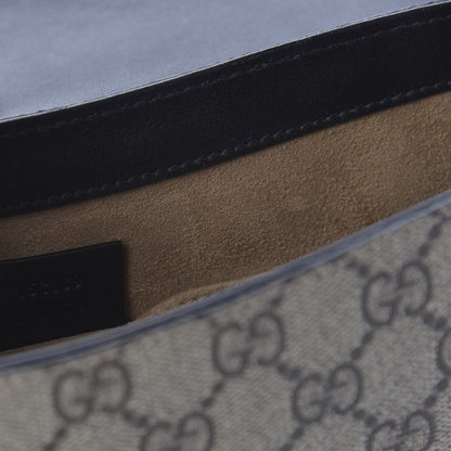 Gucci GG Supreme Monogram Web Medium Padlock Messenger Shoulder Bag Black 9 of 10
