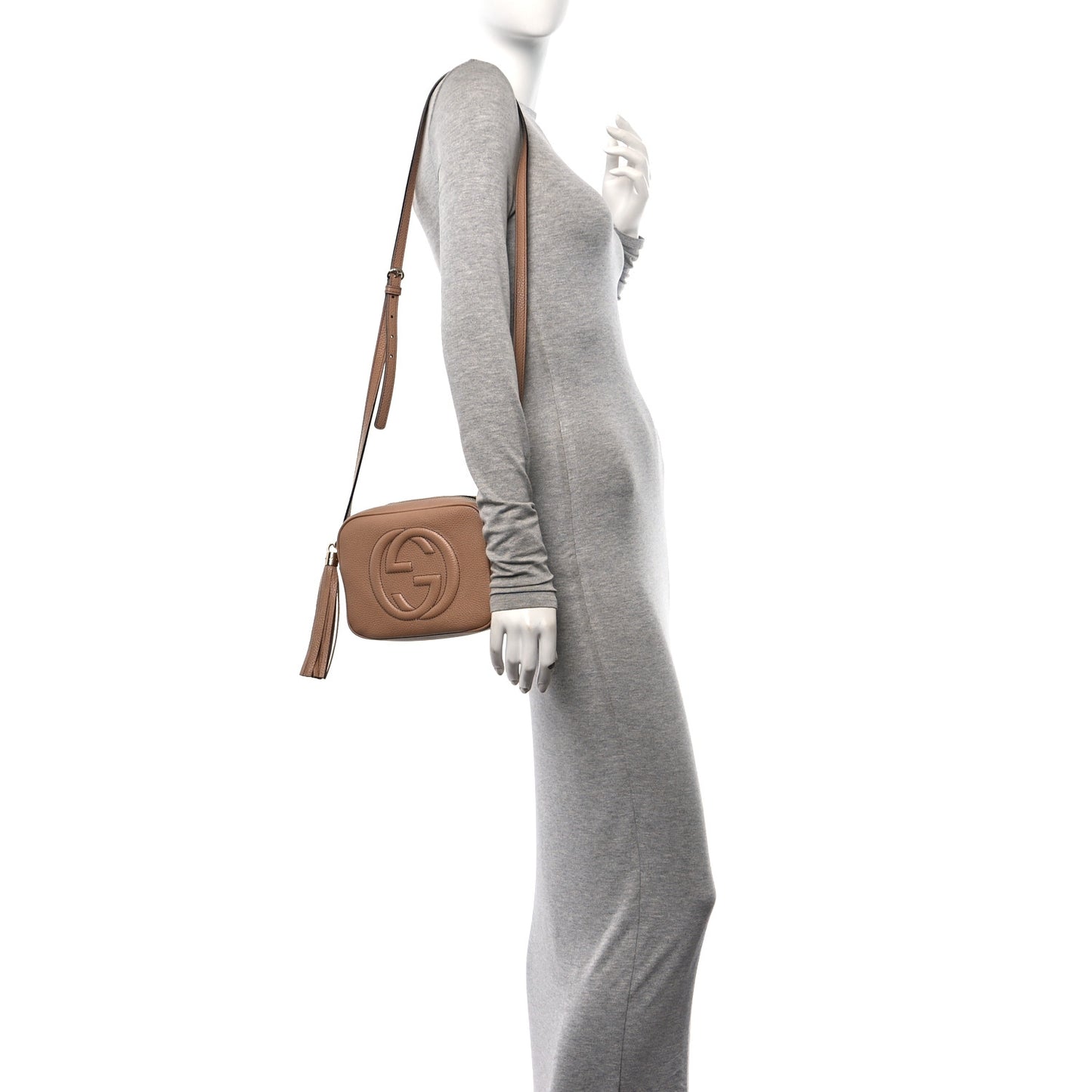 Pebbled Calfskin Small Soho Disco Bag Camelia