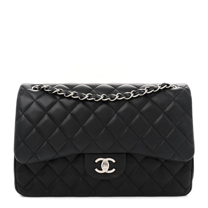 Chanel Lambskin Quilted Jumbo Double Flap Black 1 of 16