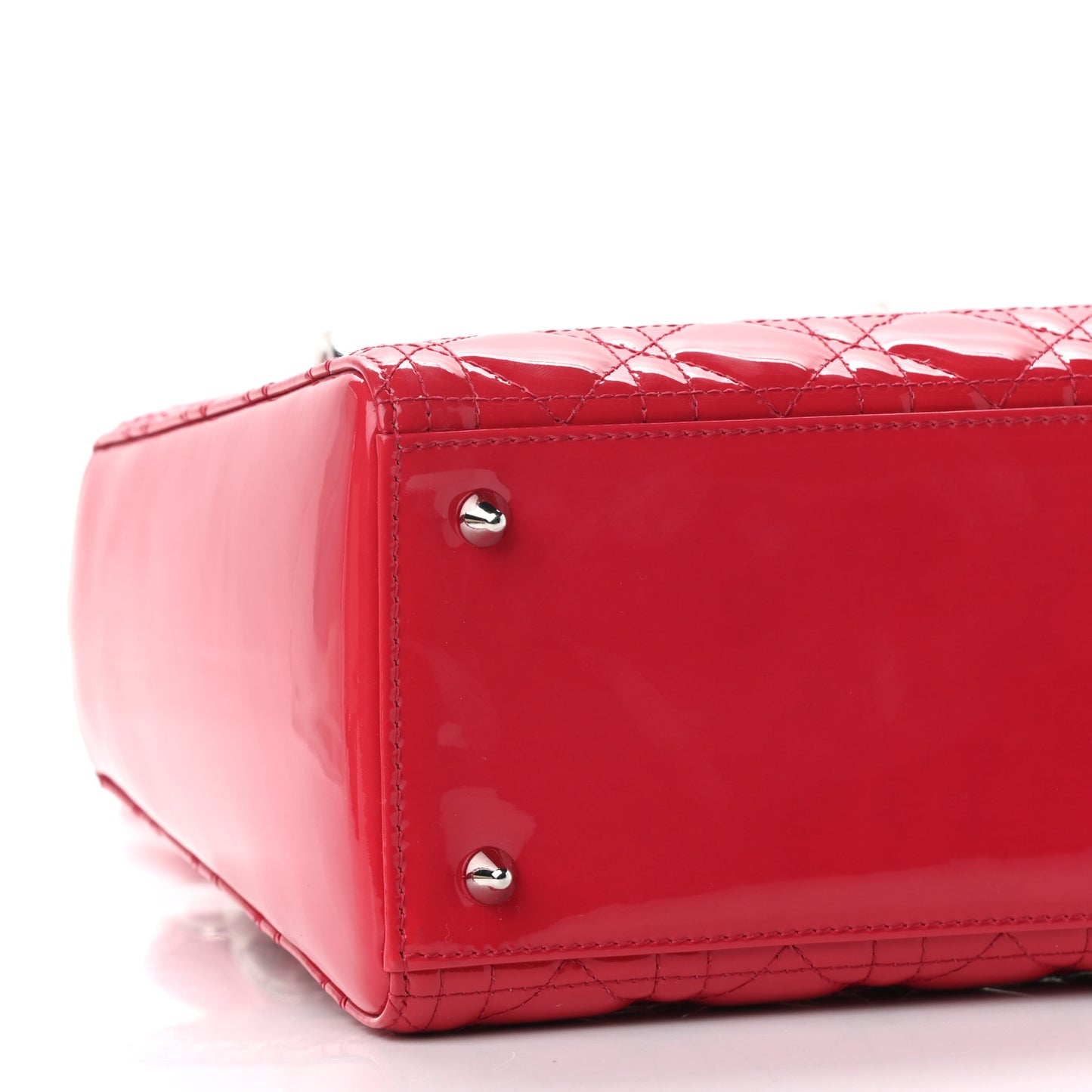 Patent Cannage Medium Lady Dior Fuchsia