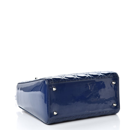 Christian Dior Patent Cannage Medium Lady Dior Blue 4 of 14