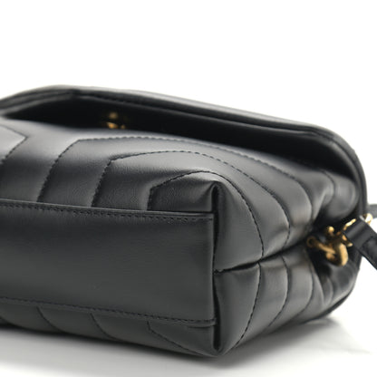 Saint Laurent Calfskin Y Quilted Monogram Toy Loulou Crossbody Bag Black 11 of 11