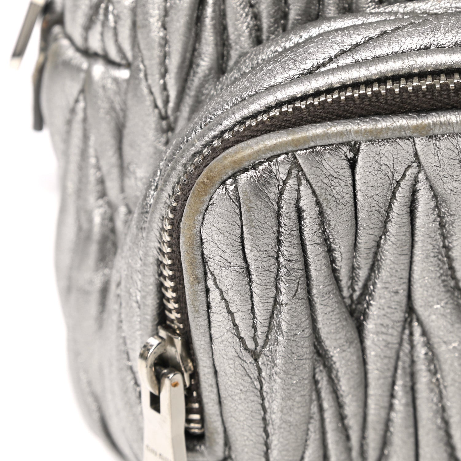 Miu Miu Metallic Nappa Matelasse Lux Mini Backpack Cromo 12 of 12