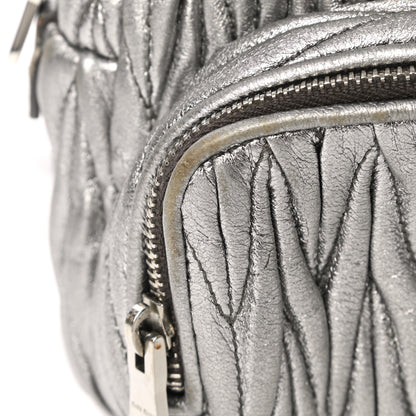 Miu Miu Metallic Nappa Matelasse Lux Mini Backpack Cromo 12 of 12