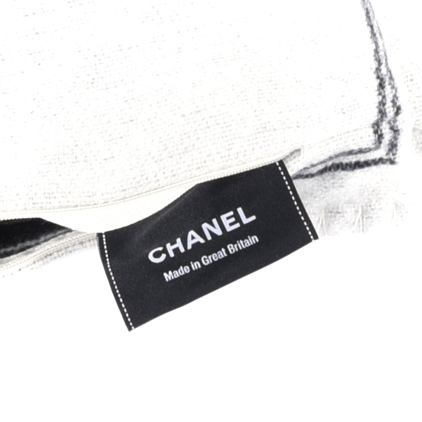 Merino Wool Cashmere CC Pillow Black White