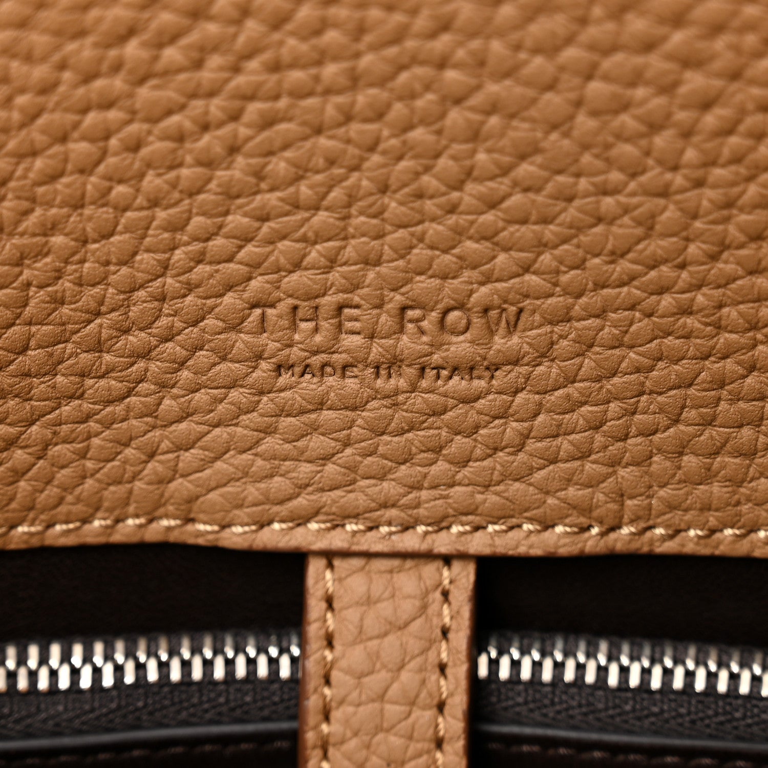 The Row Matte Grained Calfskin Margaux Shoulder 12 Sandpit 6 of 11