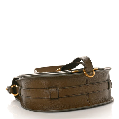 Chloe Grained Calfskin Medium Marcie Slim Round Crossbody Bag Dark Khaki 4 of 11