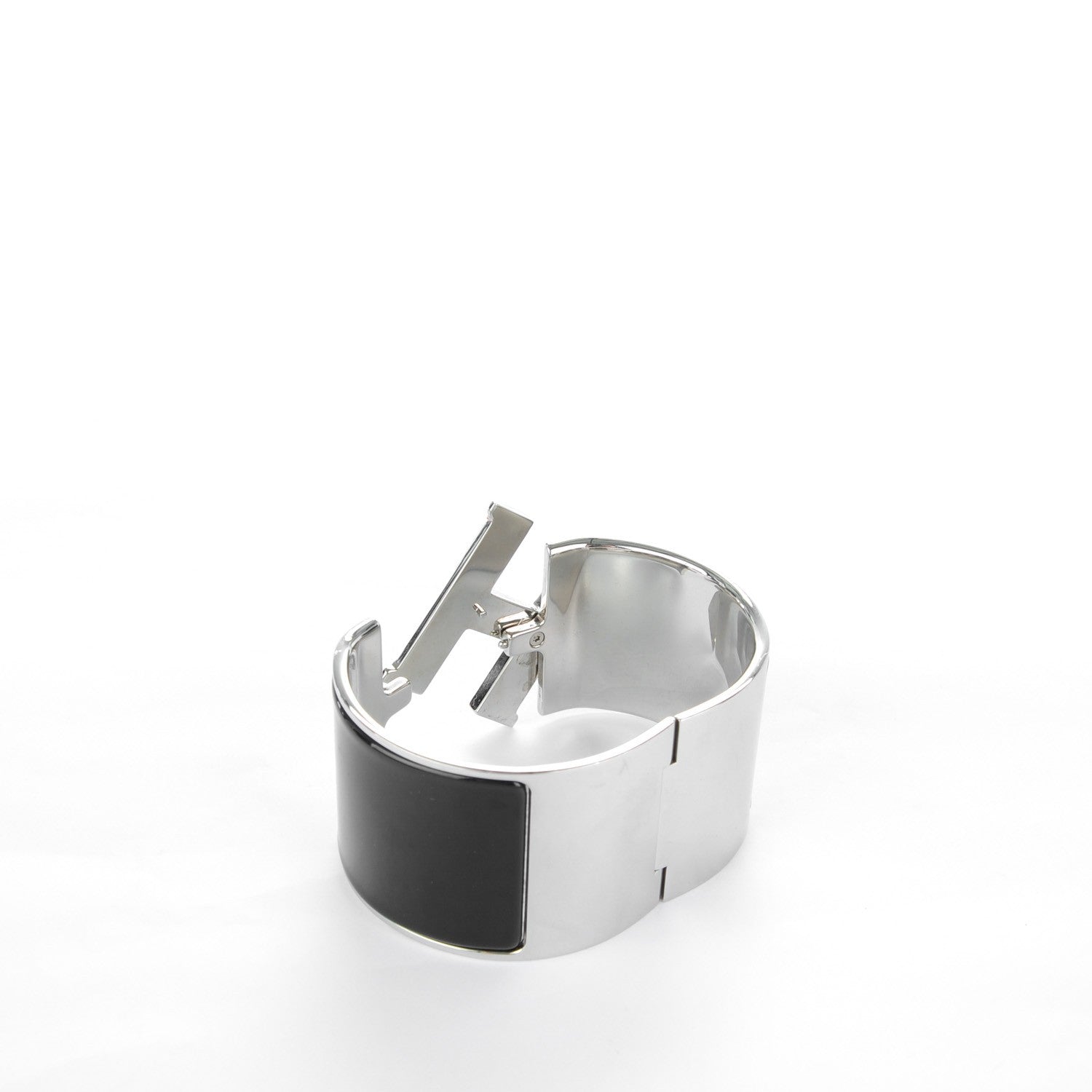 Hermes Extra Wide Clic Clac H Bracelet PM Noir Blanc 3 of 5