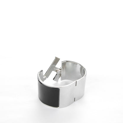 Hermes Extra Wide Clic Clac H Bracelet PM Noir Blanc 3 of 5