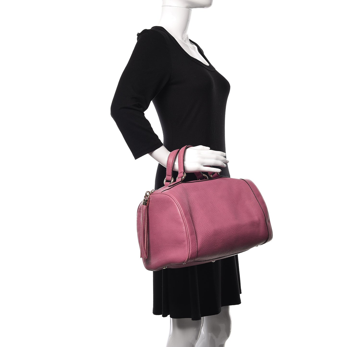 Pebbled Calfskin Medium Soho Boston Fresia Rose