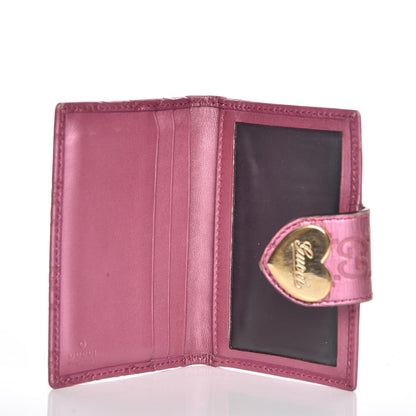 Gucci Metallic Soft Guccissima Heart Travel Wallet Fresia Rose 5 of 11