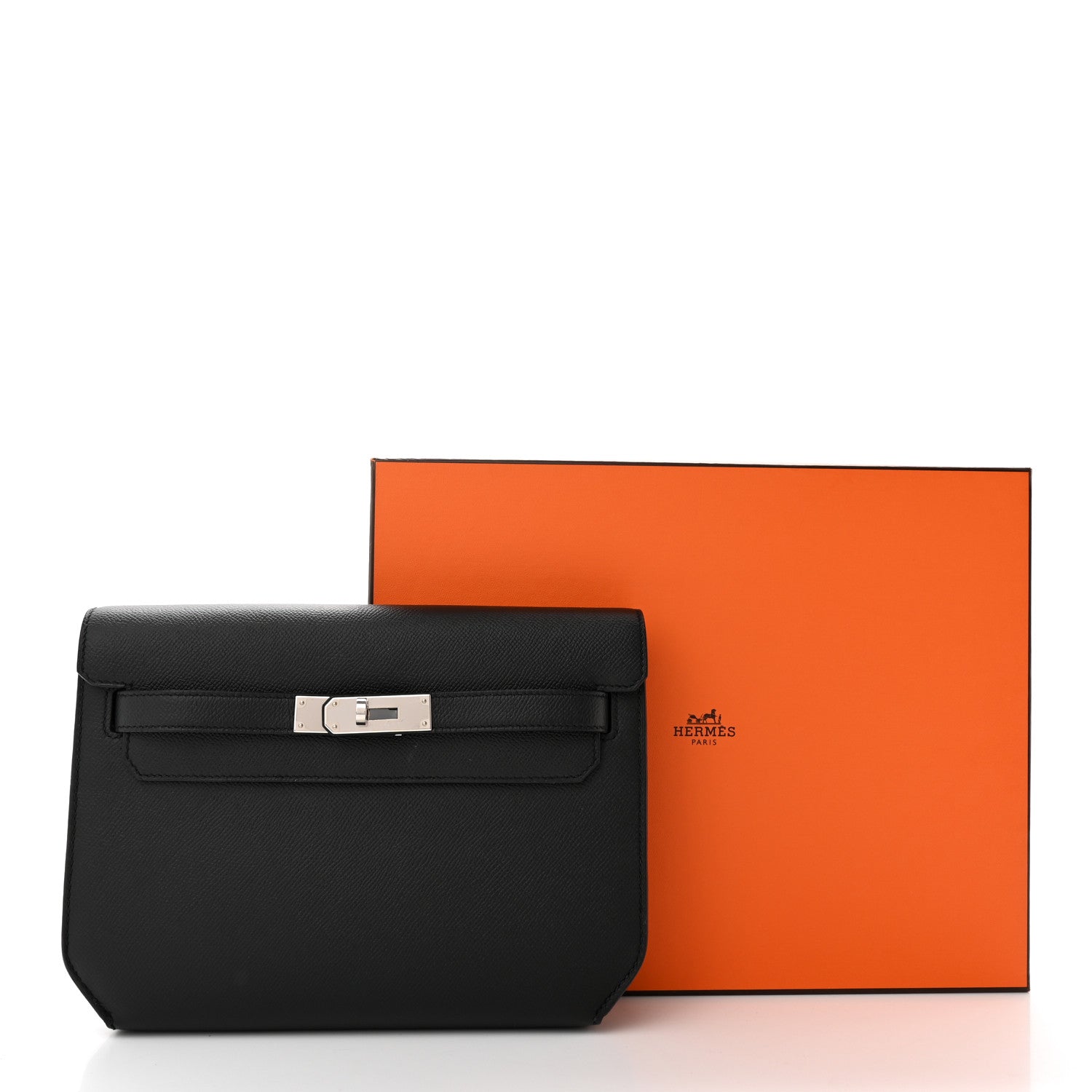 Hermes Epsom Kelly Depeches 25 Pouch Black 12 of 12