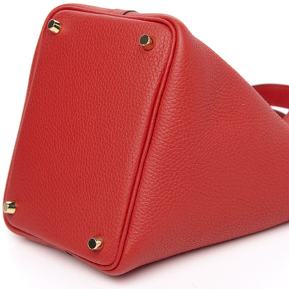 Hermes Taurillon Clemence Picotin Lock 18 PM Rouge Tomate 8 of 10