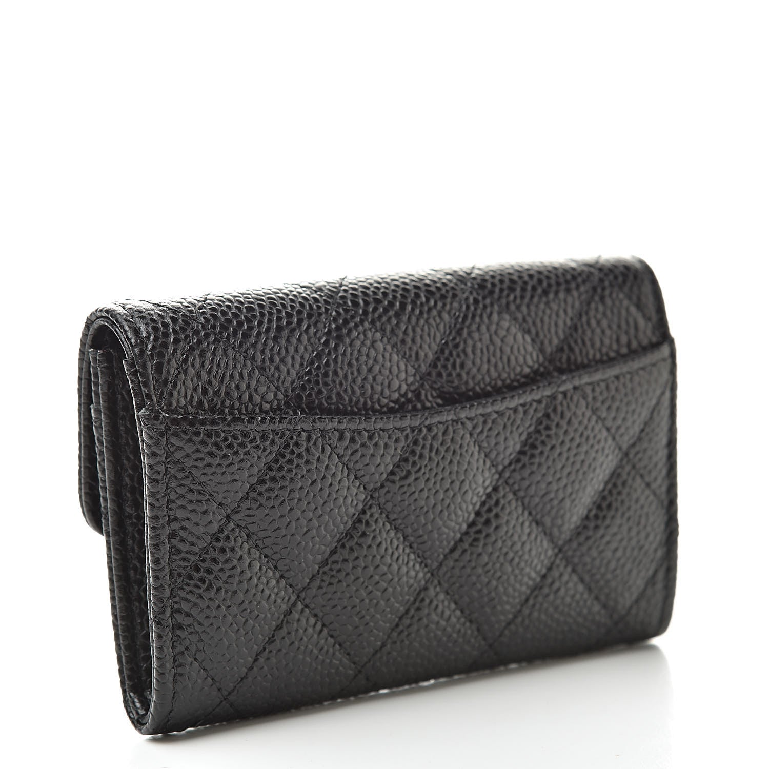 Chanel Caviar Quilted Flap Card Holder Wallet Black 3 of 8
