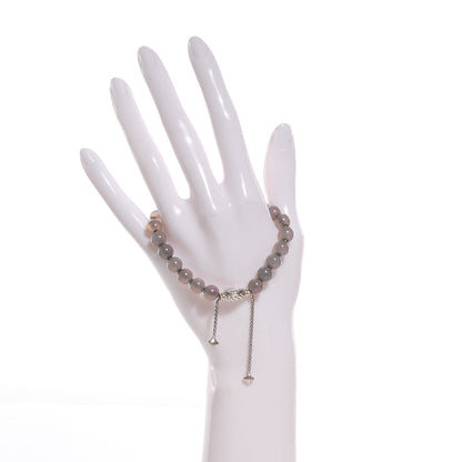 David Yurman Sterling Silver Moonstone Spiritual Beads 8mm Bracelet Grey 2 of 5