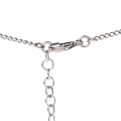 Chanel Enamel Bead Pearl Charms CC Drop Necklace Silver 4 of 5