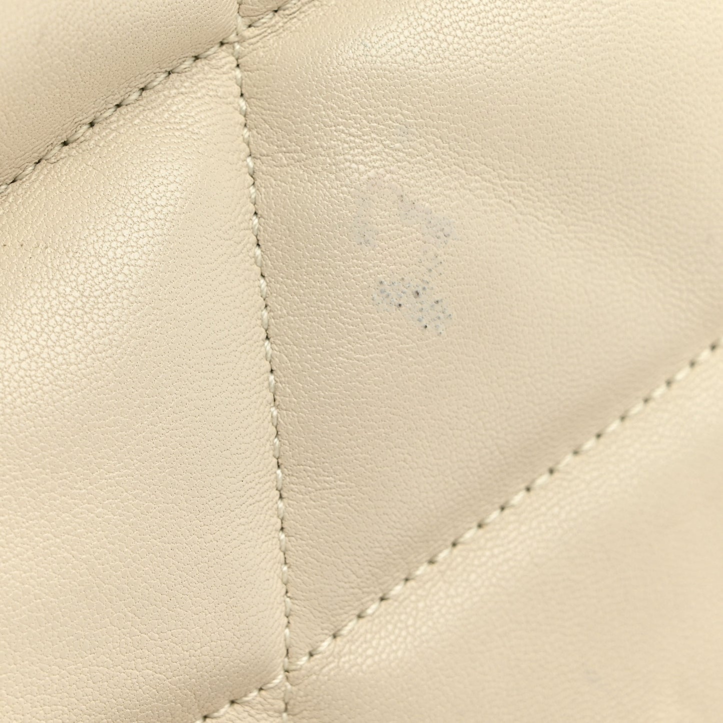 Lambskin Quilted Small Loulou Puffer Monogram Chain Satchel Crema Soft
