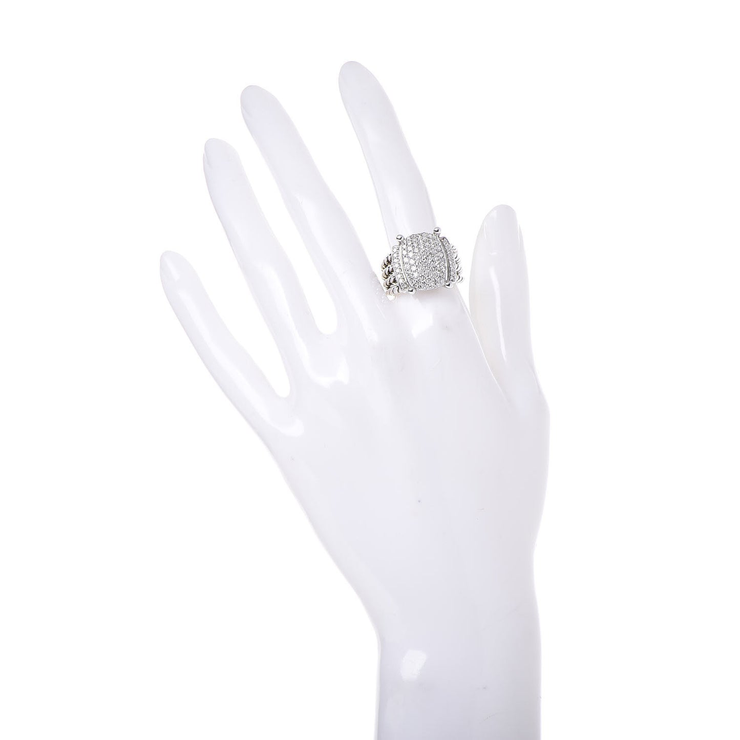Sterling Silver Diamond 16mm Wheaton Ring 57 8