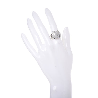 David Yurman Sterling Silver Diamond 16mm Wheaton Ring 57 8 2 of 5