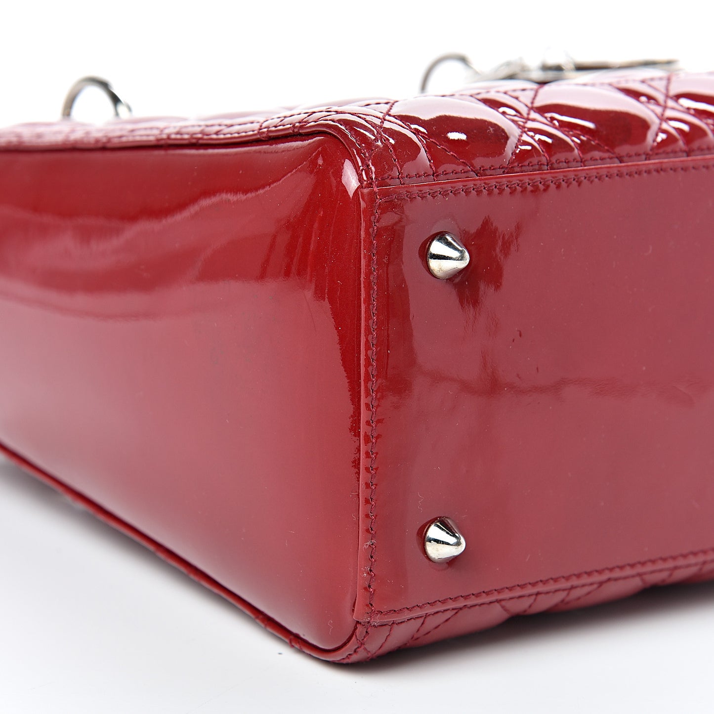 Patent Cannage Medium Lady Dior Red