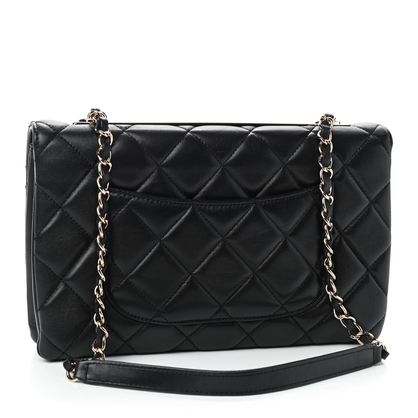 Lambskin Quilted Medium Trendy CC Flap Black