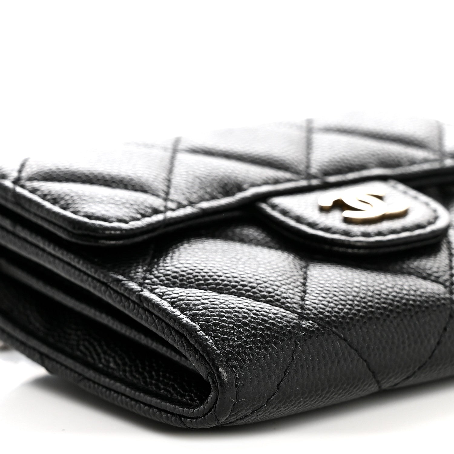 Chanel Caviar Quilted Flap Card Holder On Chain Black 9 of 10