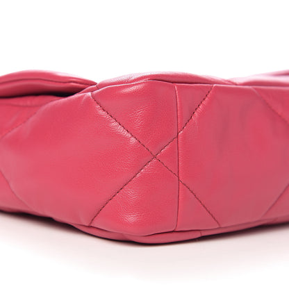 Chanel Lambskin Quilted Medium 19 Flap Dark Pink 7 of 10