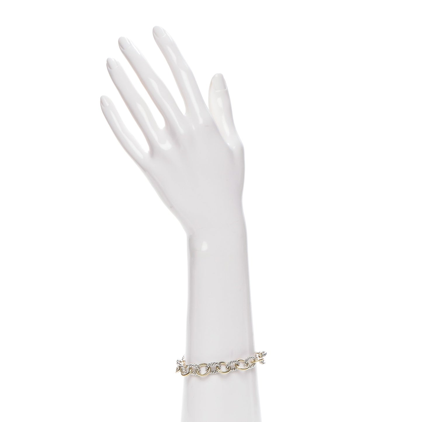 Sterling Silver 18K Yellow Gold 10mm Medium Oval Link Bracelet