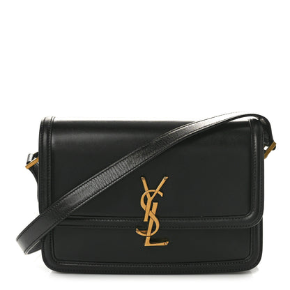 Saint Laurent Box Calfskin Monogram Medium Solferino Satchel Black 1 of 9
