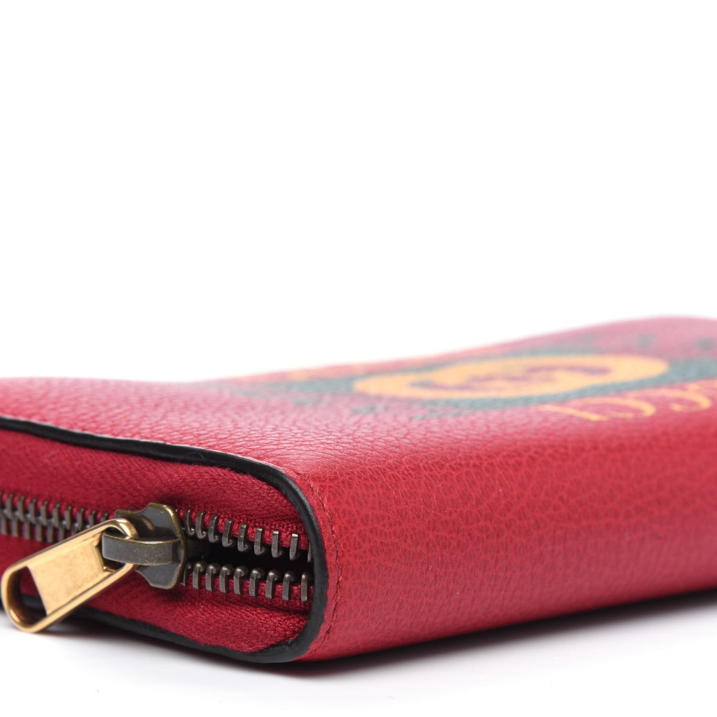 Cripto Calfskin Interlocking G Logo Zip Around Wallet Hibiscus Red Giallo Black Green Red