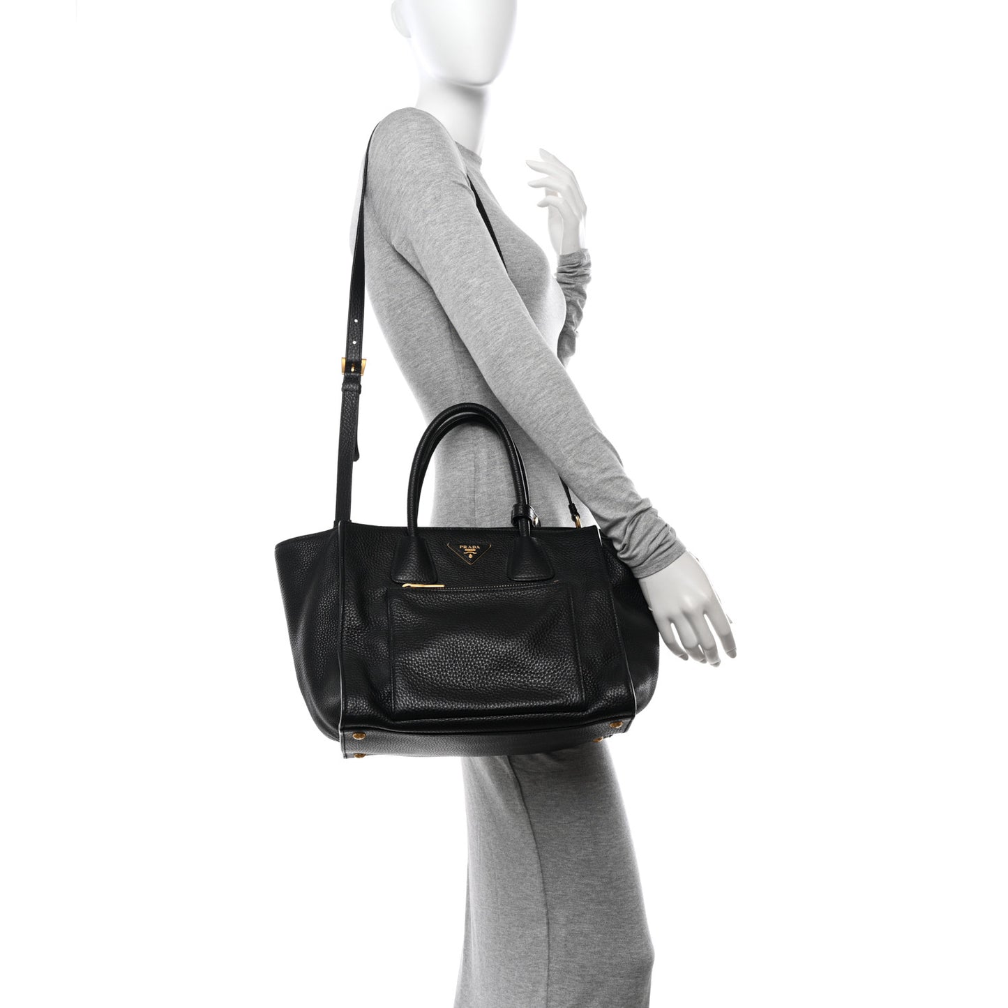 Vitello Daino Tote Black