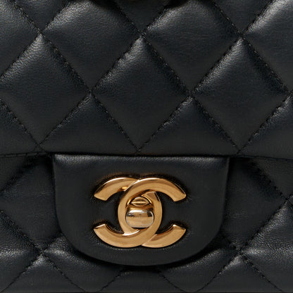 Chanel Lambskin Quilted Mini Rectangular Flap Black 9 of 11