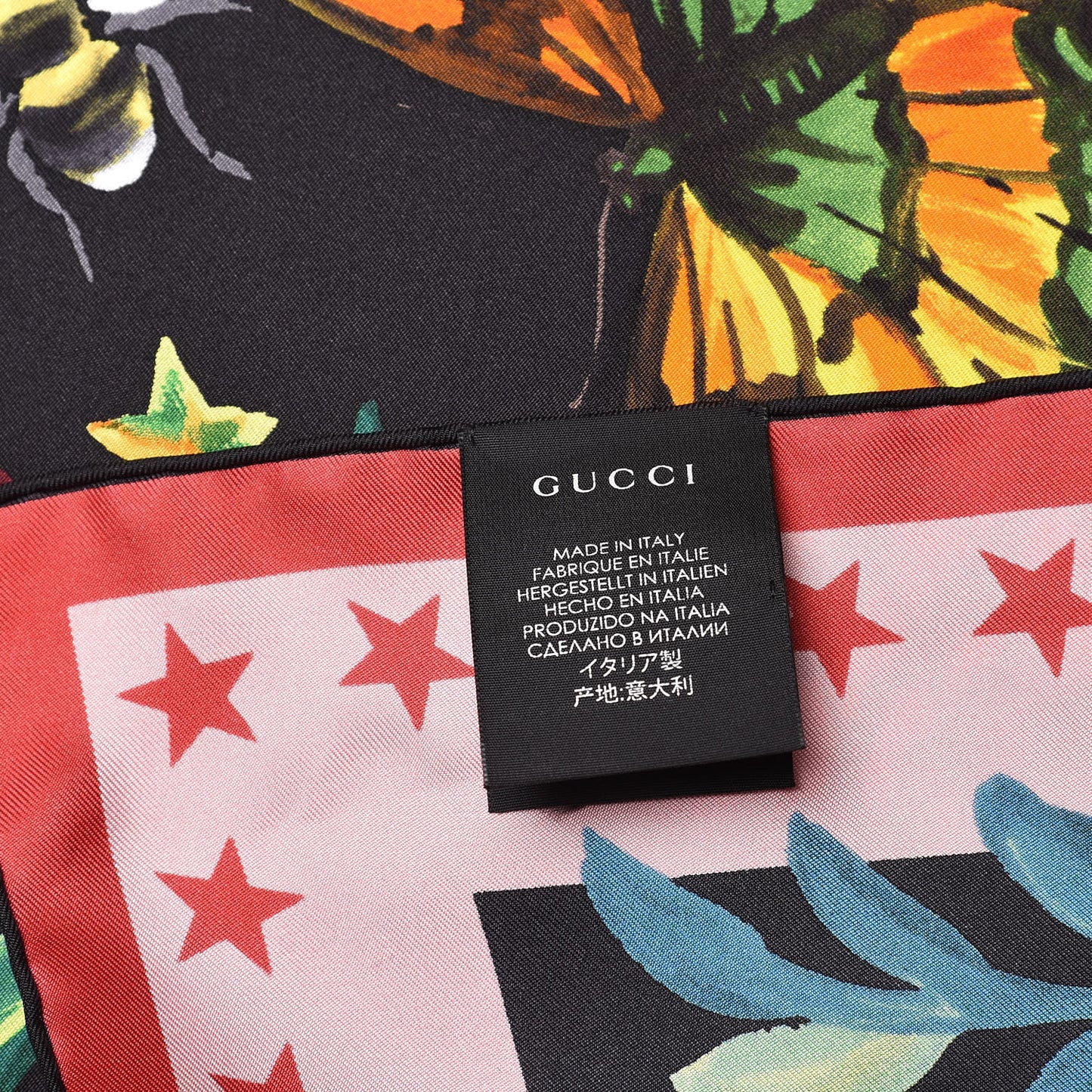 Silk Garden Print Shawl Black