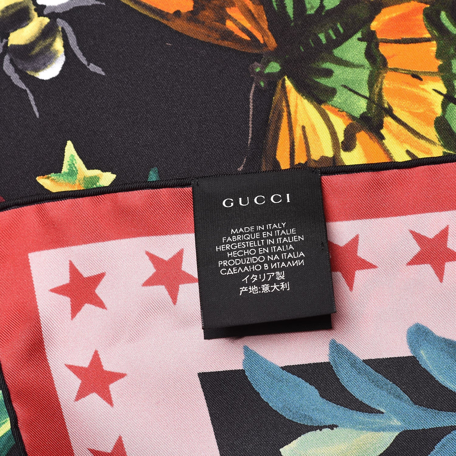 Gucci Silk Garden Print Shawl Black 4 of 6