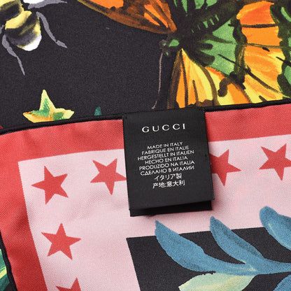 Gucci Silk Garden Print Shawl Black 4 of 6