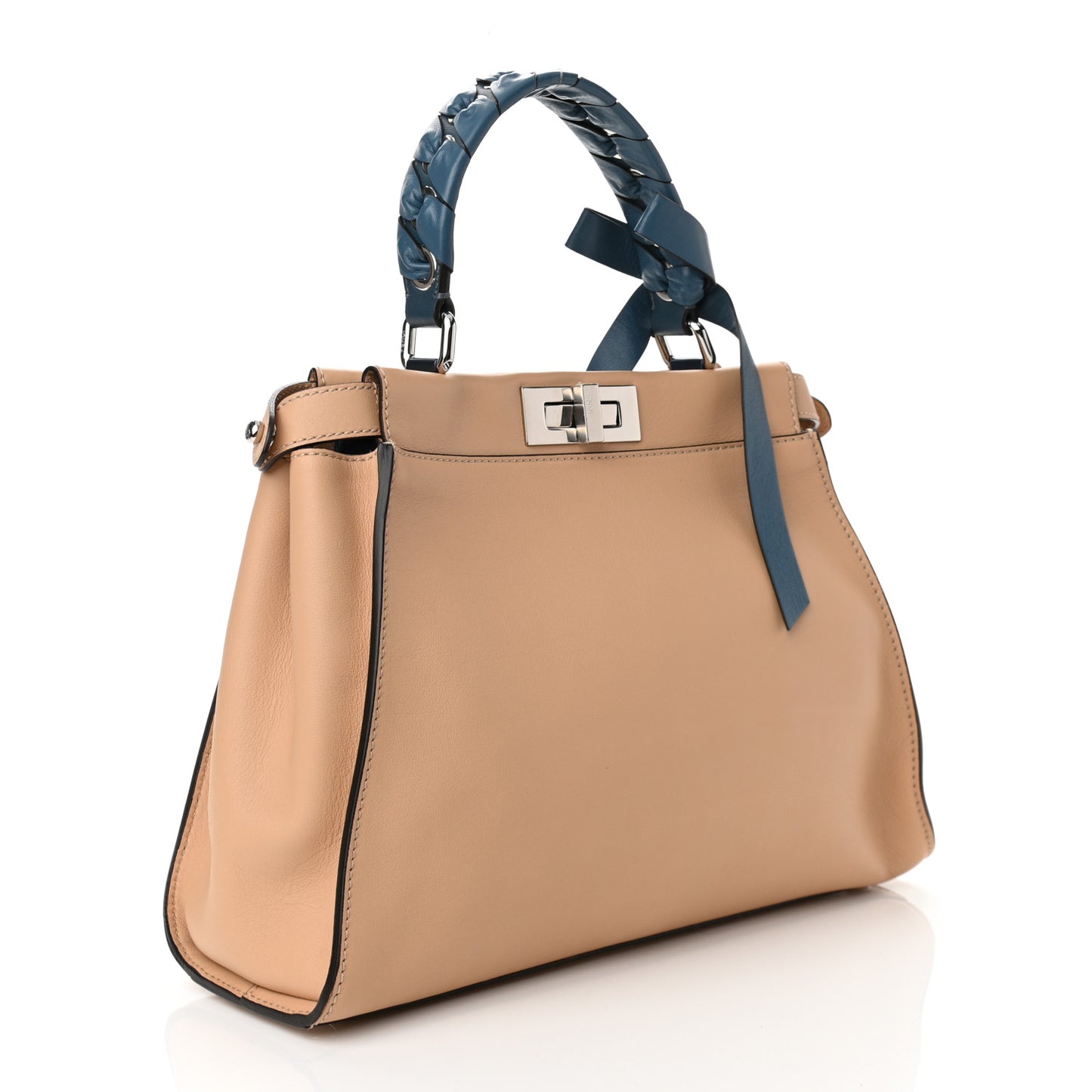 Vitello Seta Nappa Ribbon Medium Peekaboo Iconic Satchel Cuoio Tempesta
