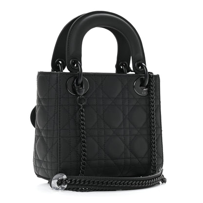 Christian Dior Ultra Matte Calfskin Cannage Mini Lady Dior Black 3 of 8