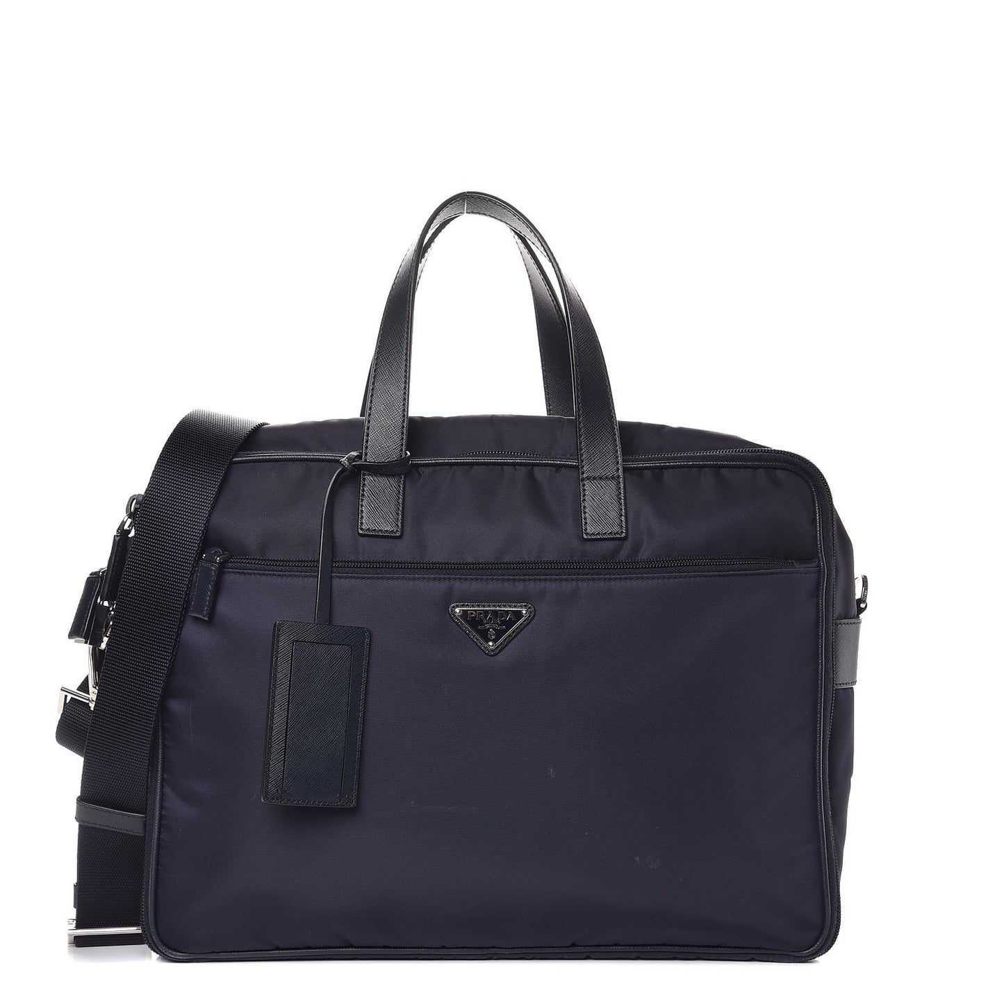 Tessuto Nylon Saffiano Travel Briefcase Blue