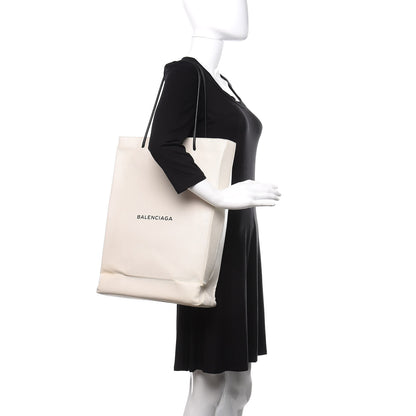 Balenciaga Calfskin Medium Logo North South Shopping Tote White 2 of 15