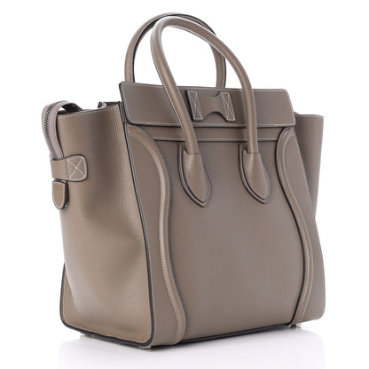 Celine Drummed Calfskin Mini Luggage Souris 3 of 7